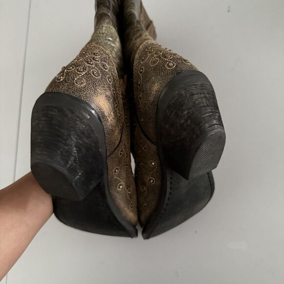 Sterling River Cowgirls SR2032 Leather Brown/Cherry Western 8.5 Womens Rhineston - Picture 6 of 13